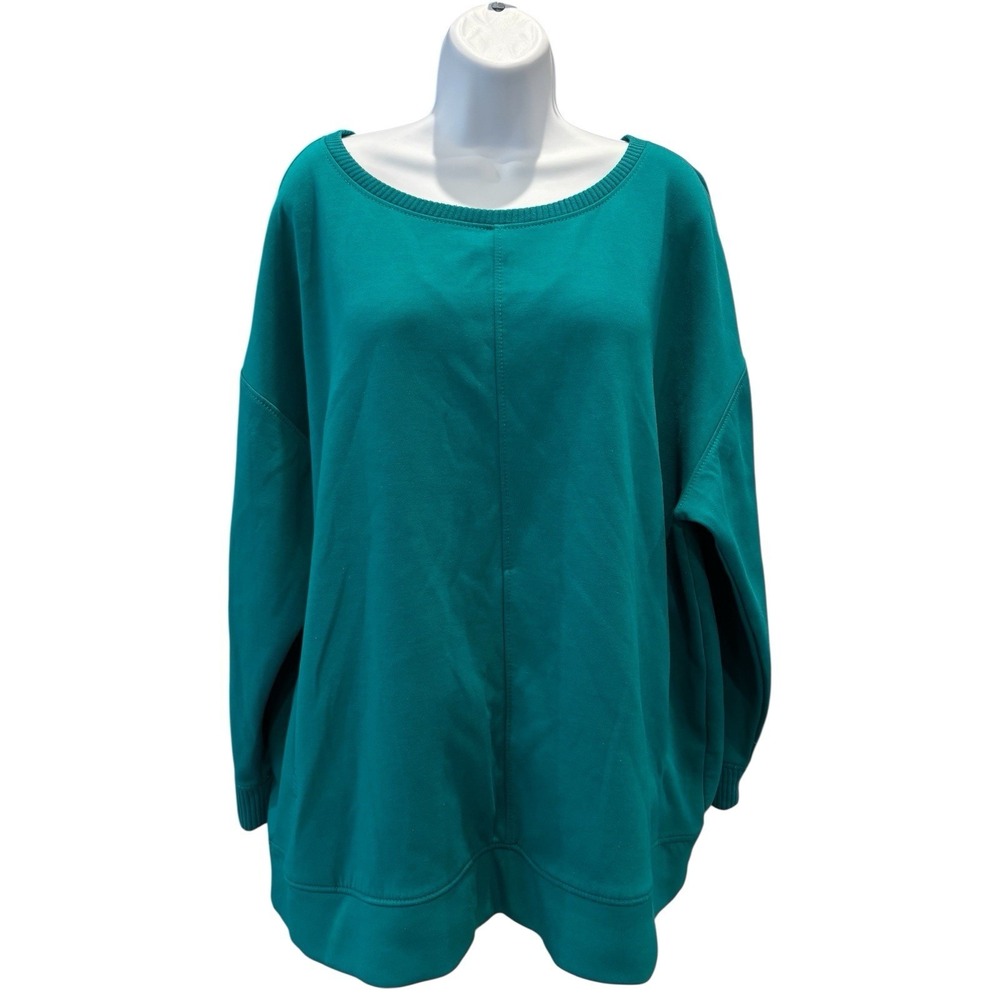 Chico's Zenergy Teal Oversized Sweatshirt Pullover Women's Size 4
